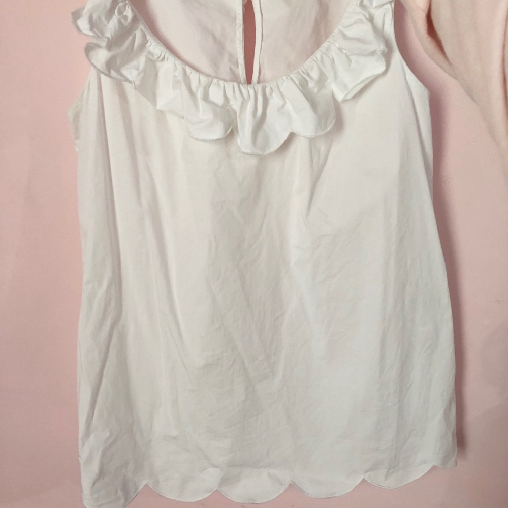Kate Spade Scalloped Scoop Neck Top